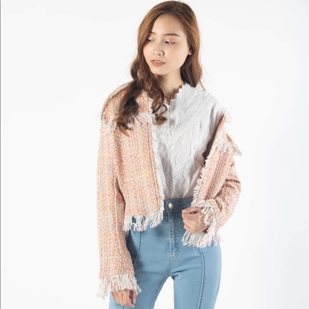 Frayed Edge Tweed Blazer
